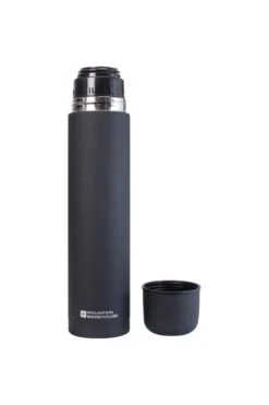 Mountain Warehouse Double Walled Rubber Finish Flask - 1L -MOUTAIN WAREHOUSE 025654 bla rubber finish dw flask 1l har ss19 2
