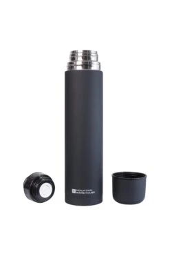 Mountain Warehouse Double Walled Rubber Finish Flask - 1L -MOUTAIN WAREHOUSE 025654 bla rubber finish dw flask 1l har ss19 3