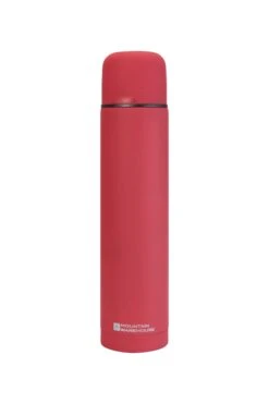 Mountain Warehouse Double Walled Rubber Finish Flask - 1L -MOUTAIN WAREHOUSE 025654 red rubber finish dw flask 1l har ss19 1