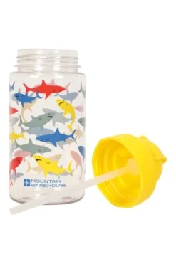 Mountain Warehouse BPA-Free Shark Print Kids Water Bottle - 450ml -MOUTAIN WAREHOUSE 035311 blu bpa free bottle 450ml har ss22 06