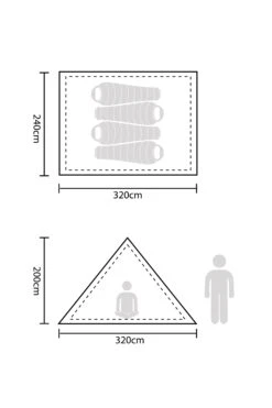 Mountain Warehouse Teepee 4 Man Tent With Awning -MOUTAIN WAREHOUSE 040130 kha teepee tent with awning har ss23 06