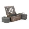 M1DCC9 2 Person Grey Tweed Fitted Picnic Basket