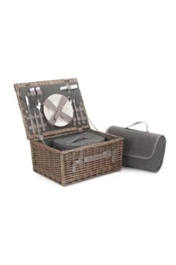 M1DCC9 2 Person Grey Tweed Fitted Picnic Basket -MOUTAIN WAREHOUSE m1dcc9 001 2persongreytweedfittedpicnicbasket20230629035108 4