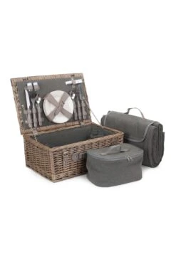 M1DCC9 2 Person Grey Tweed Fitted Picnic Basket -MOUTAIN WAREHOUSE m1dcc9 001 2persongreytweedfittedpicnicbasket20230629035108 5