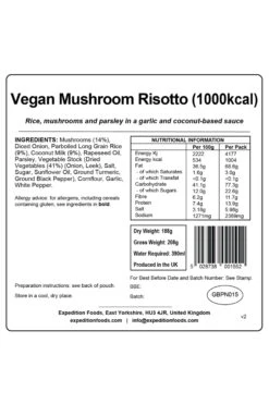M2C497 Vegan Mushroom Risotto Camping Food (1000kcal) 4 M2C497 Vegan Mushroom Risotto Camping Food (1000kcal) -MOUTAIN WAREHOUSE m2c497 001 veganmushroomrisottocampingfood1000kcal20230712040613 3