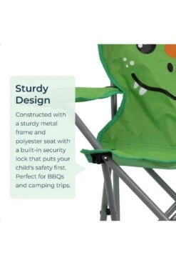 M4EE00 Kids Mini Folding Camping Chair Green Dinosaur -MOUTAIN WAREHOUSE m4ee00 001 kidsminifoldingcampingchairgreendinosaur20250214115132 3