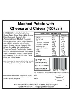 Camping Food - Mashed Potato (Cheese & Chives) -MOUTAIN WAREHOUSE m5b618 001 campingfoodmashedpotatocheesechives20221223012119 3