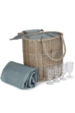 M5BC75 Oval Grey Cool Bag Drinks Picnic Basket