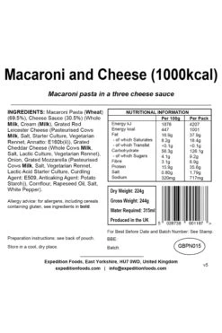 M628F6 Macaroni And Cheese Camping Food (1000kcal) 4 M628F6 Macaroni And Cheese Camping Food (1000kcal) -MOUTAIN WAREHOUSE m628f6 001 macaroniandcheesecampingfood1000kcal20230712040636 3