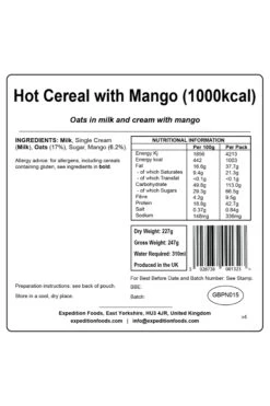 M658DF Hot Cereal With Mango Camping Food (1000kcal) -MOUTAIN WAREHOUSE m658df 001 hotcerealwithmangocampingfood1000kcal20230712040630 3