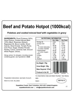 M68E83 Beef And Potato Hotpot Camping Food (1000kcal) -MOUTAIN WAREHOUSE m68e83 001 beefandpotatohotpotcampingfood1000kcal20230712040628 3