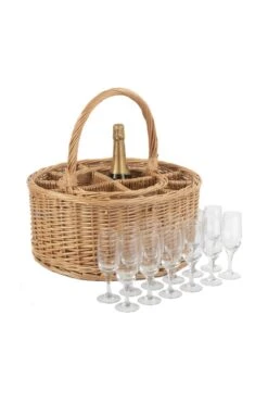 M7B7AD Garden Picnic Basket Complete With 12 Glasses