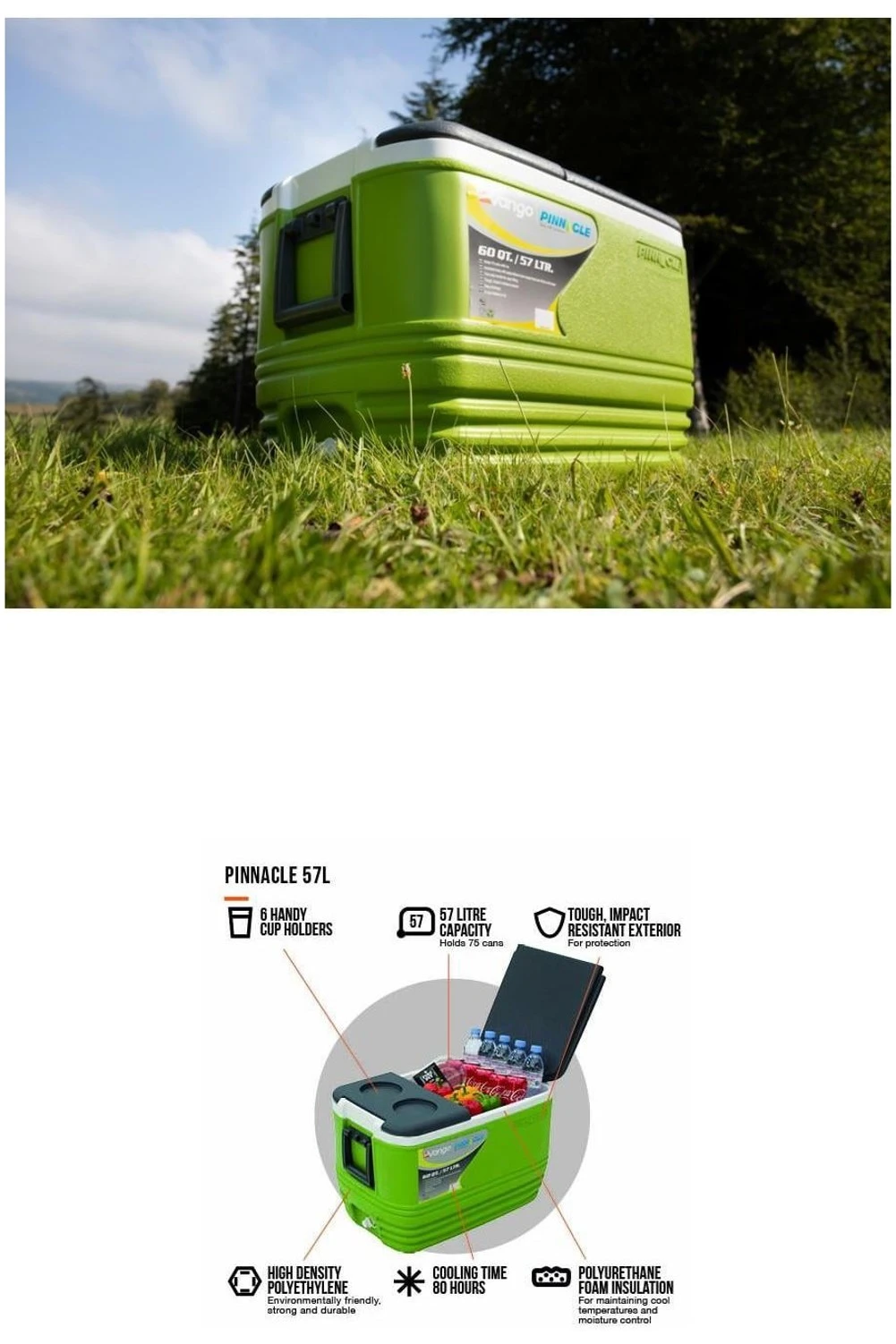 M7D134 Pinnacle 57 Litre Coolbox Vango M7D134 Pinnacle 57 Litre Coolbox -MOUTAIN WAREHOUSE