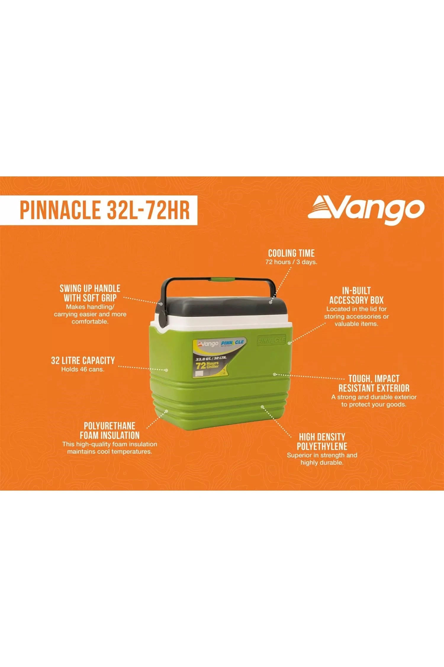MB4C66 Pinnacle 32 Litre Coolbox Vango MB4C66 Pinnacle 32 Litre Coolbox -MOUTAIN WAREHOUSE