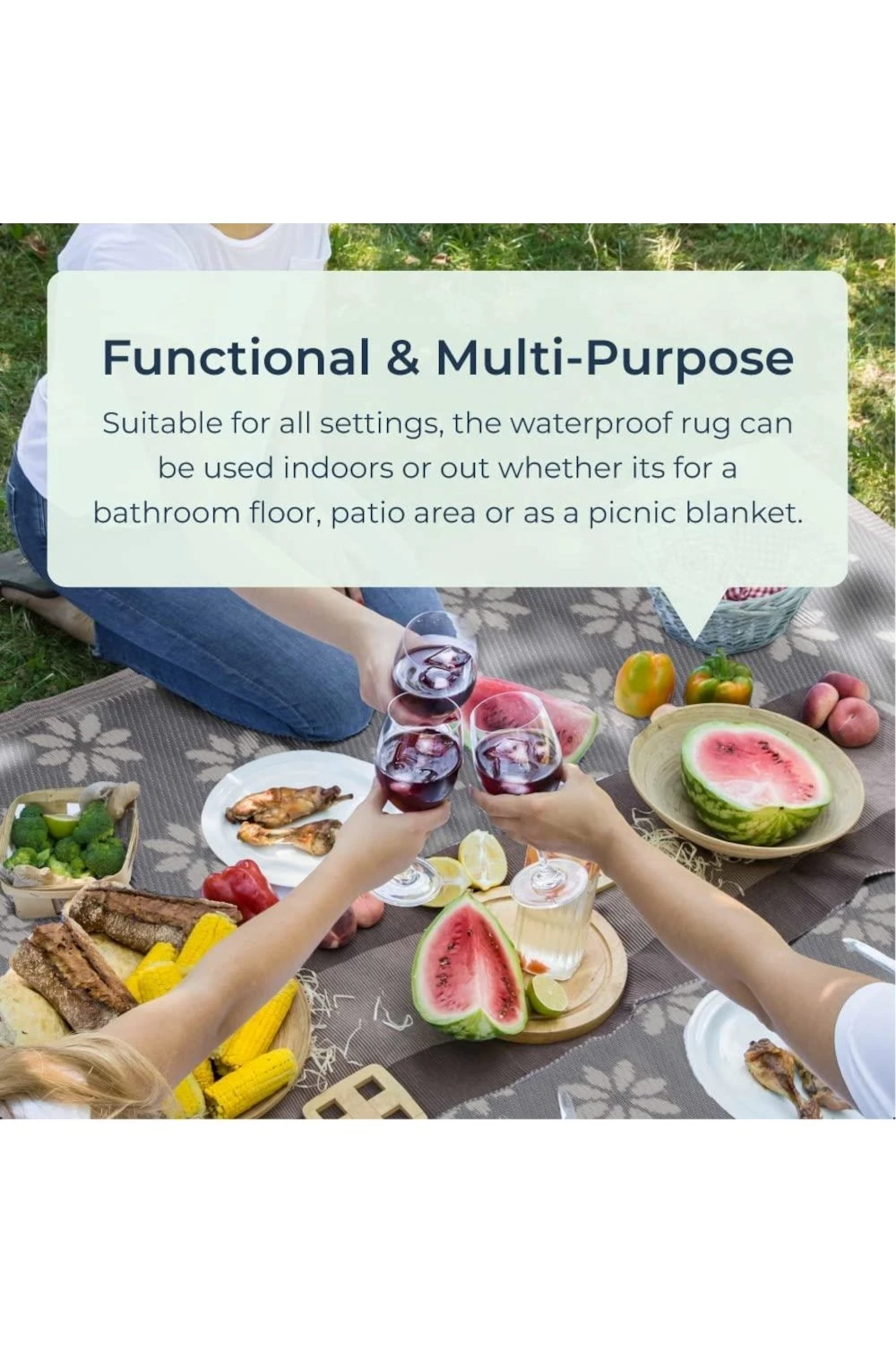 Floral Outdoor Camping Rug 120cm x 180cm Floral Outdoor Camping Rug 120cm X 180cm -MOUTAIN WAREHOUSE