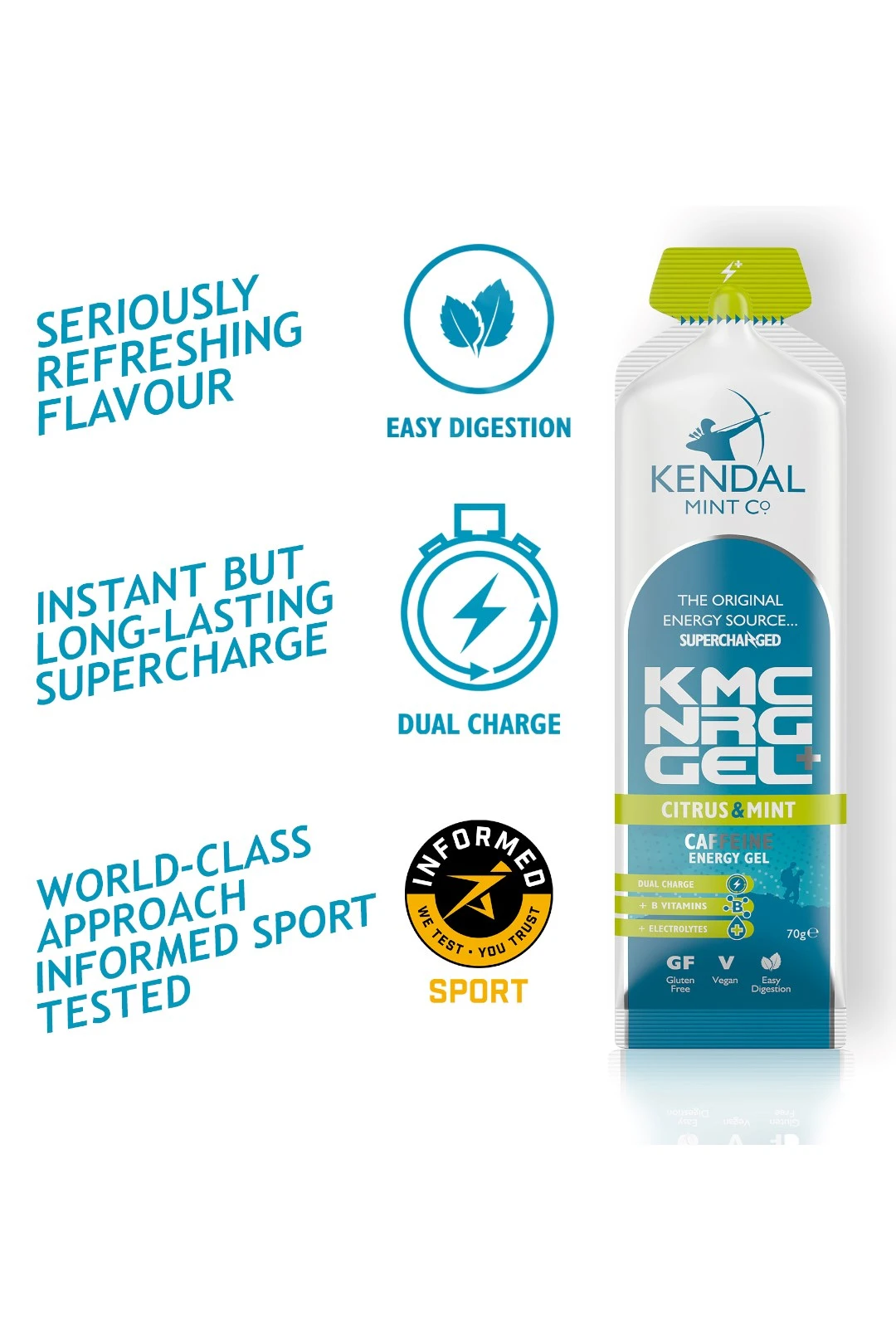 KMC NRG GEL Energy Gel 24 x 70g KMC NRG GEL Energy Gel 24 X 70g -MOUTAIN WAREHOUSE