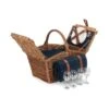 MD0F95 Elegant 4 Person Blue Tweed Fitted Picnic Basket