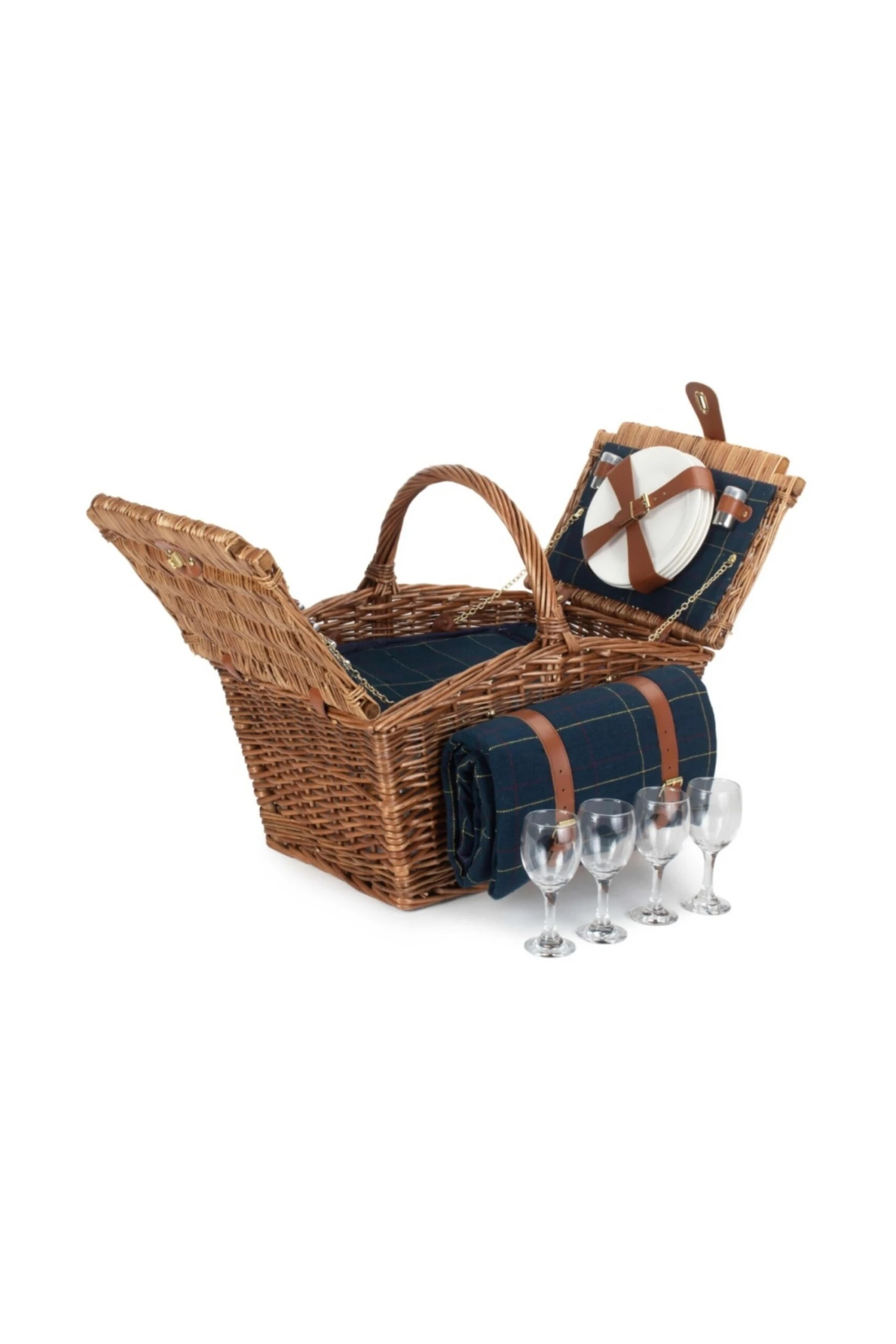 MD0F95 Elegant 4 Person Blue Tweed Fitted Picnic Basket MD0F95 Elegant 4 Person Blue Tweed Fitted Picnic Basket -MOUTAIN WAREHOUSE md0f95 001 elegant4personbluetweedfittedpicnicbasket20230629035130 1 scaled