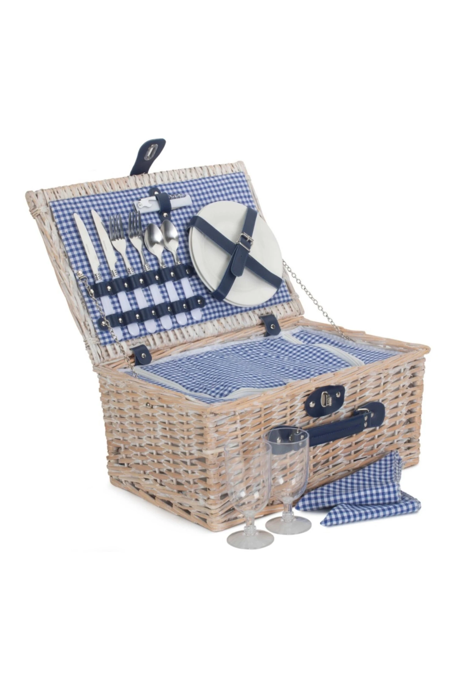 MD6171 Blue And White Gingham 2 Person Picnic Basket MD6171 Blue And White Gingham 2 Person Picnic Basket -MOUTAIN WAREHOUSE md6171 001 blueandwhitegingham2personpicnicbasket20230629035118 2 scaled