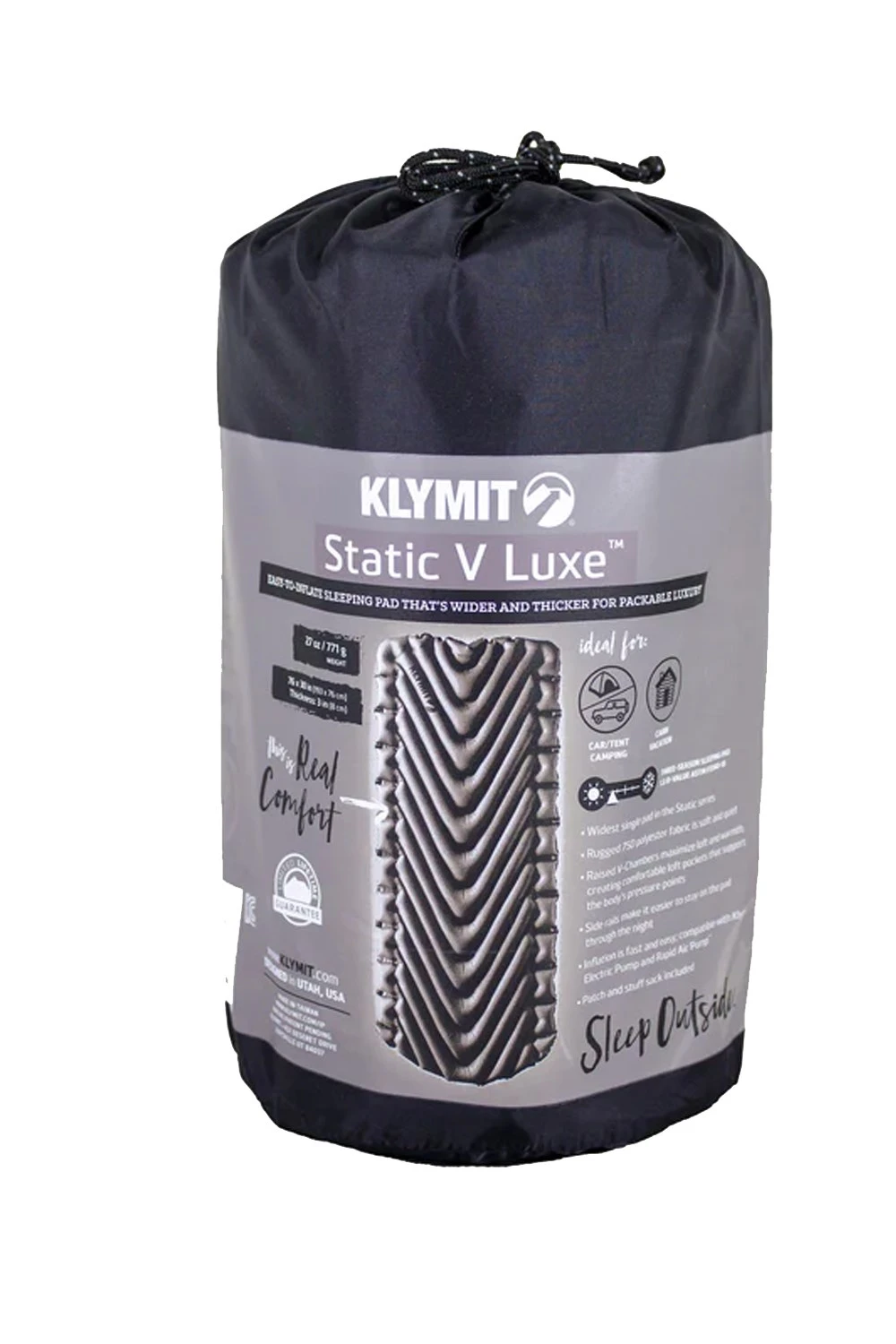 Static V Luxe Camping Sleeping Pad Klymit Static V Luxe Camping Sleeping Pad -MOUTAIN WAREHOUSE