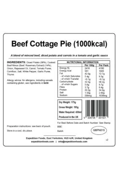MF2E58 Beef Cottage Pie Camping Food (1000kcal) -MOUTAIN WAREHOUSE mf2e58 001 beefcottagepiecampingfood1000kcal20230712040633 3
